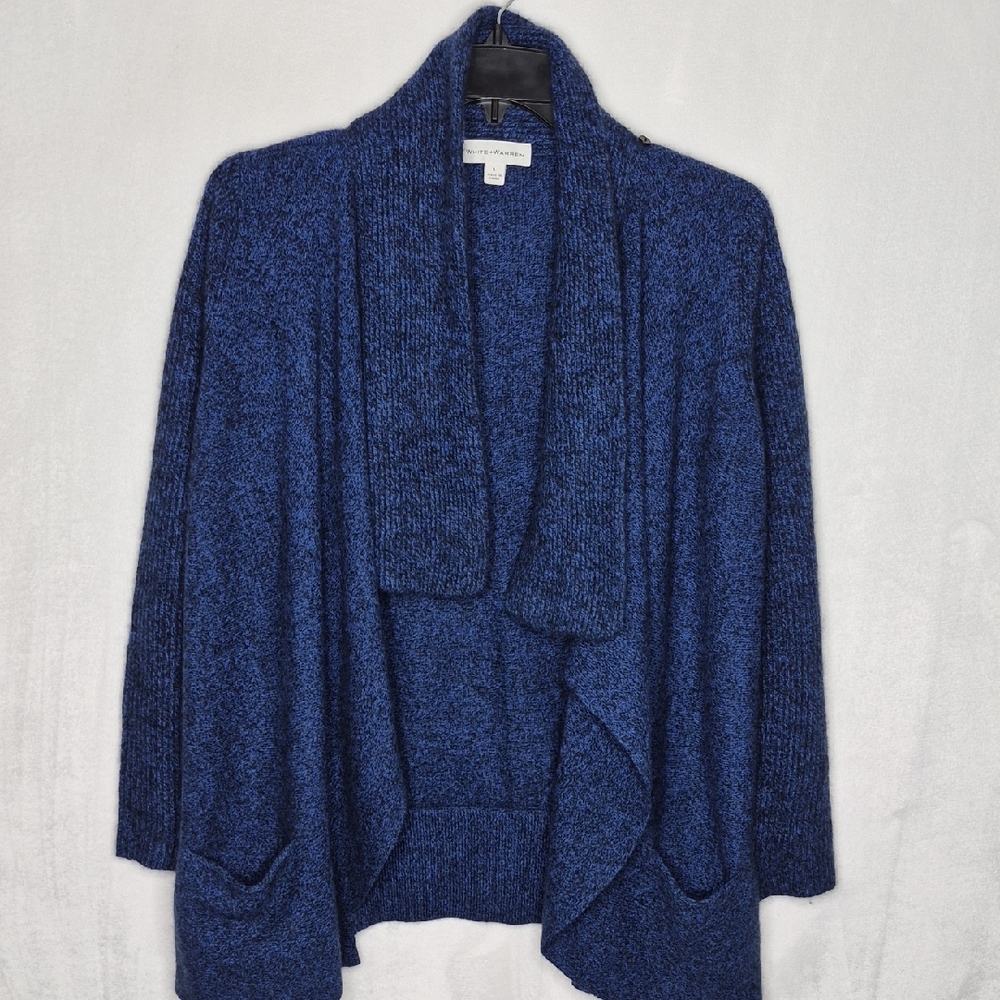 White + Warren Cashmere Open Cardigan Size Large